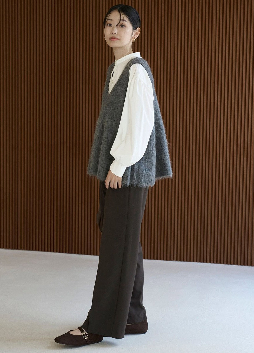 荷葉下襬毛毛背心